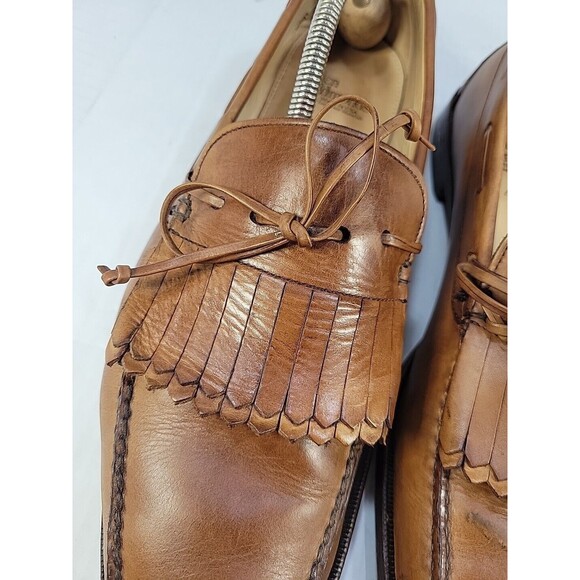 Allen Edmonds Alton Men’s 13 D Brown Slip On Kiltie Loafers Shoes Fringe USA - Picture 7 of 16